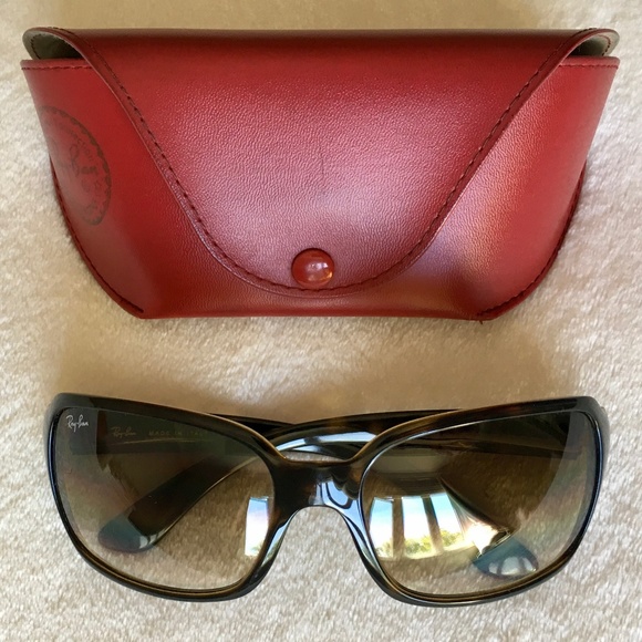 Ray-Ban Tortoise Wrap Sunglasses - Picture 1 of 9